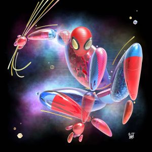 Boutet-artiste-boutet-studio-tableau-spiderman-sculpture-digitale-spiderman