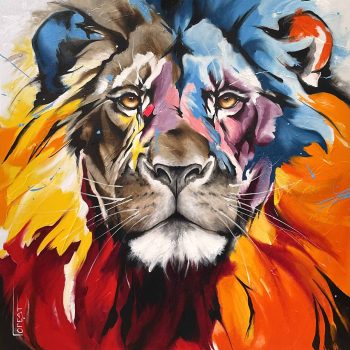 Josée-Forest-tableau-peinture-lion